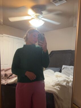 Boutique 9 Emerald Green Ribbed Mock Neck Sweater